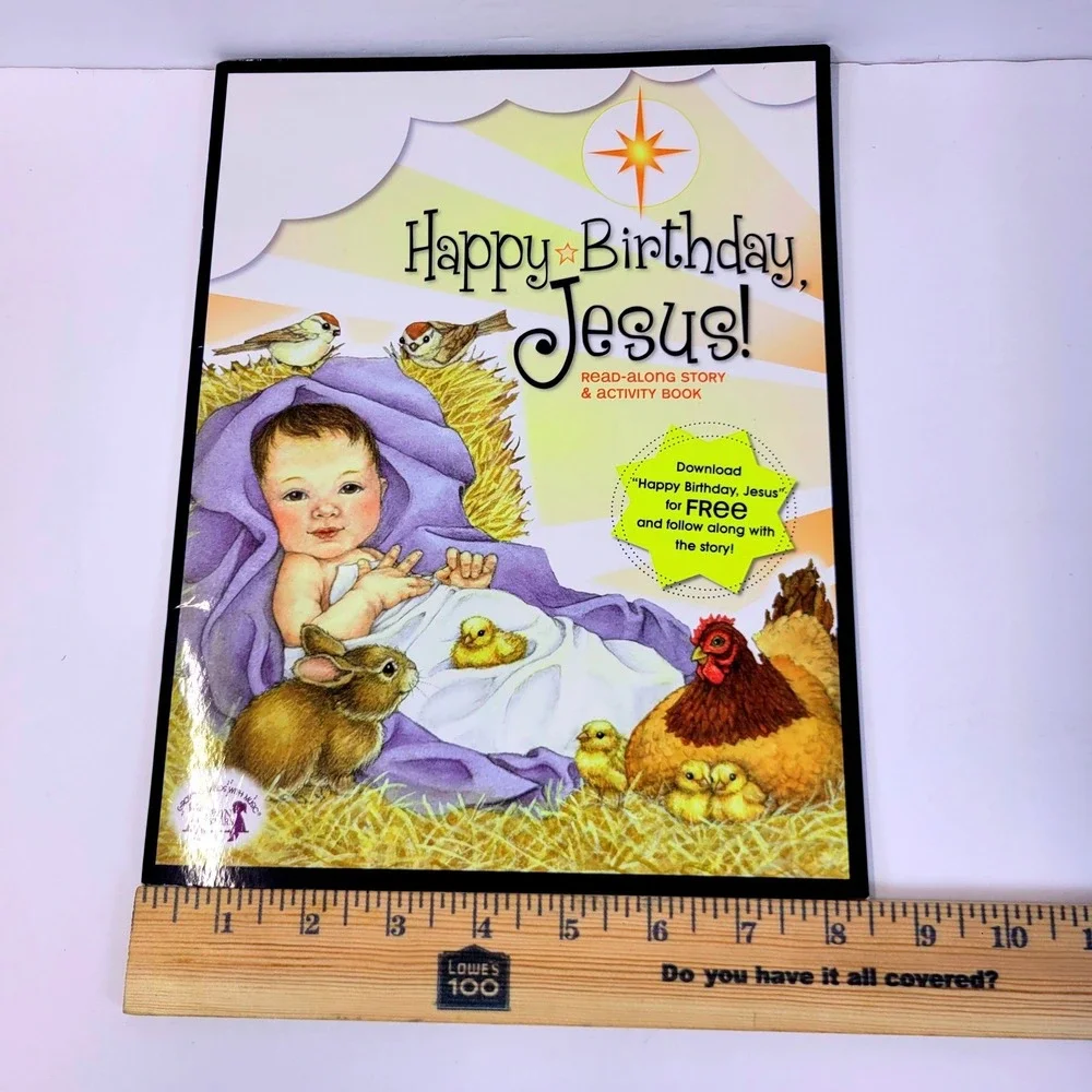 Happy Birthday Jesus Read-Along Activity Book Childrens Twin Sisters